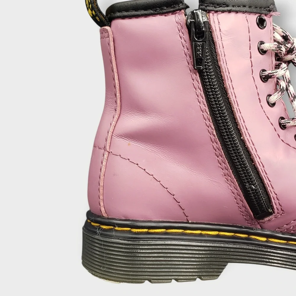 Dr Martens Junior 1460 Toddler Girls Sz 10 Lace Up Combat Boots Pink Black - Picture 6 of 11